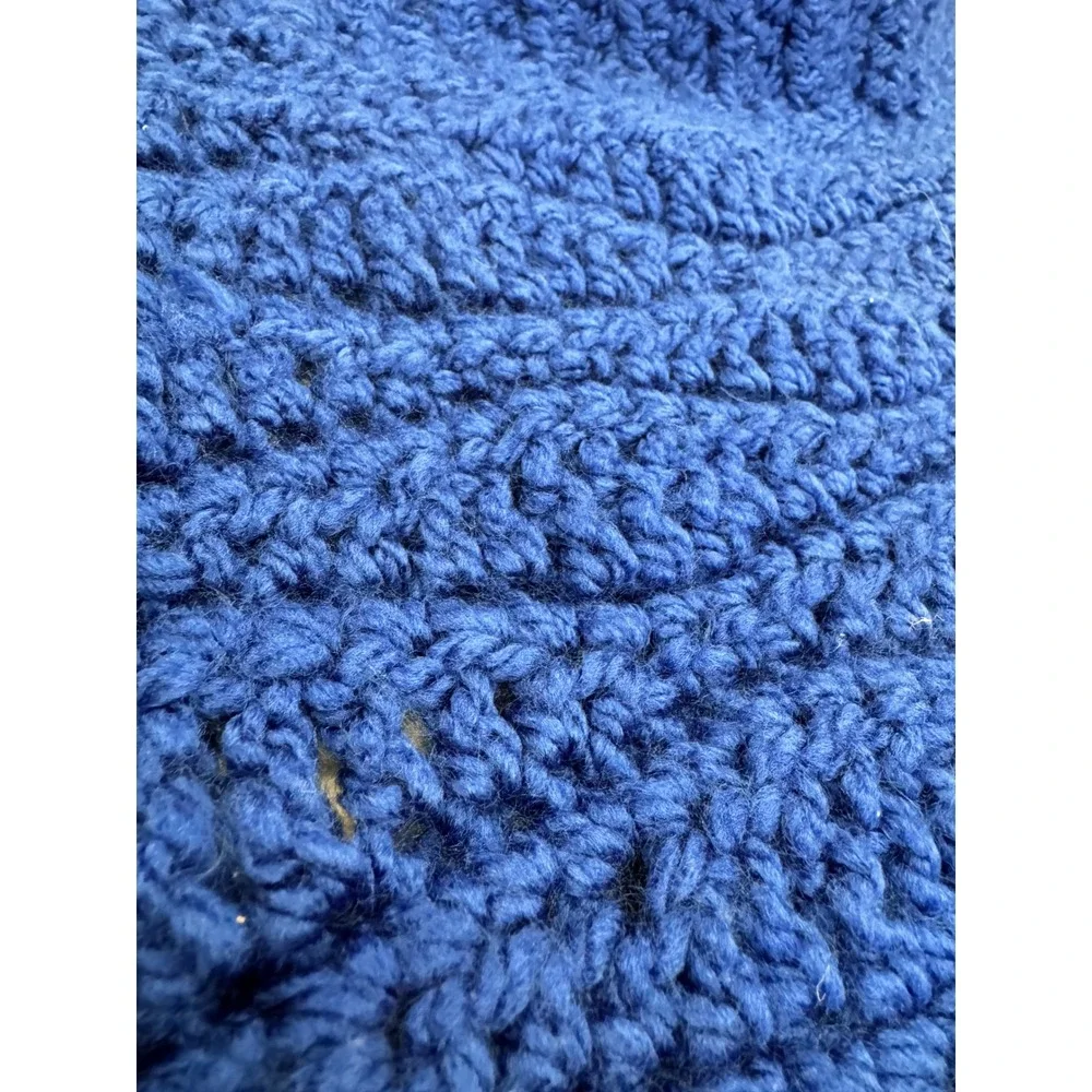 Handmade Crochet Dinosaur Triceratops Hooded Blanket Blue Wearable‎ Snuggle